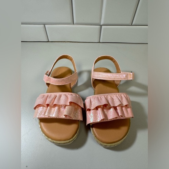 Cat & Jack Pink Ruffle Sandals - Picture 1 of 4